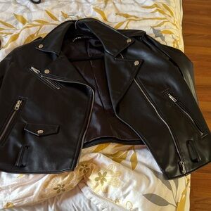 Zara Black Leather Women's Jacket
